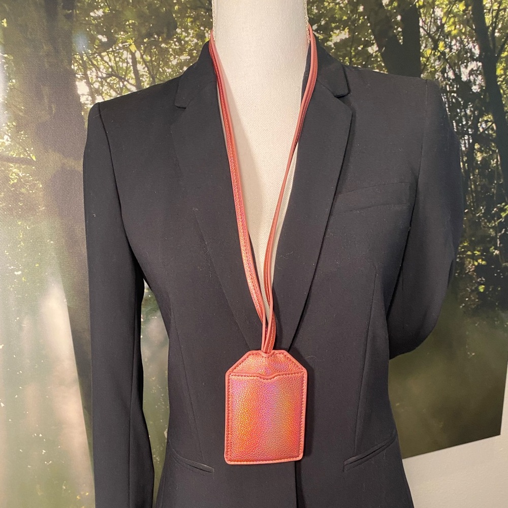 Kurt Geiger Metallic ID/Card Holder with Strawberry Detail, NWT No Box - Picture 3 of 7